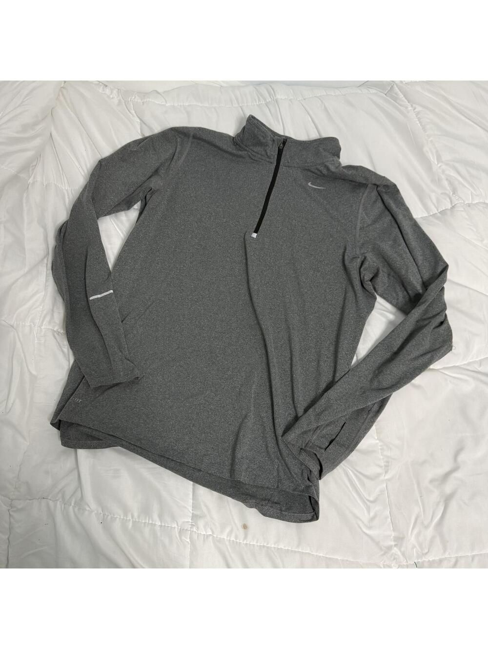 nike gray and white quarter zip up jacket medium